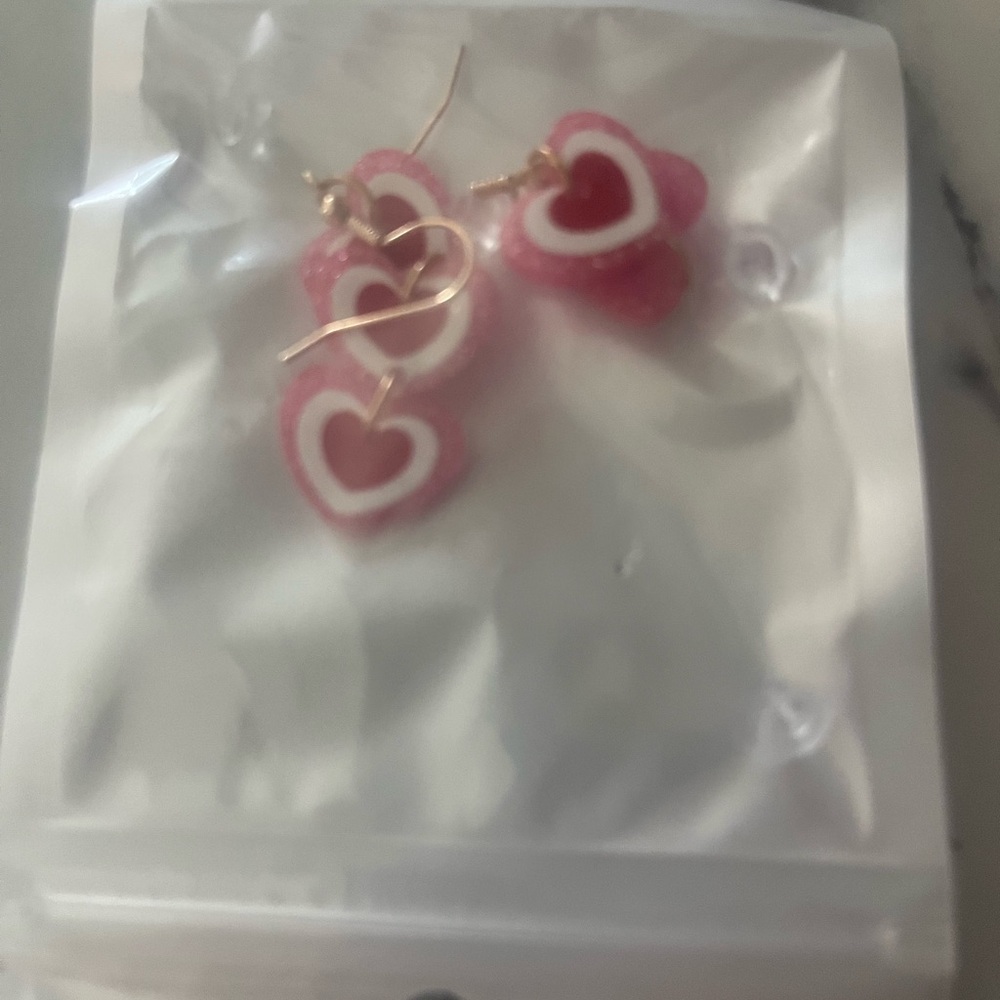 Pink Heart Earrings